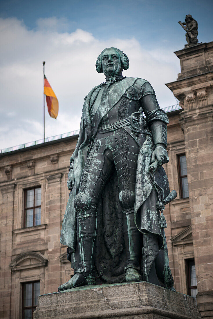 statue of founder of University of Erlangen, Frankonia Region, Bavaria, Germany