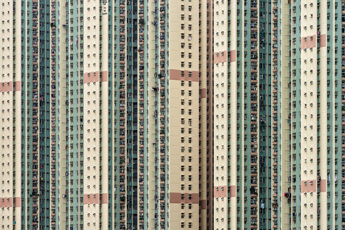 detail of social housing at retort city Tin Shu Wai, New Territories, Hongkong, China, Asia