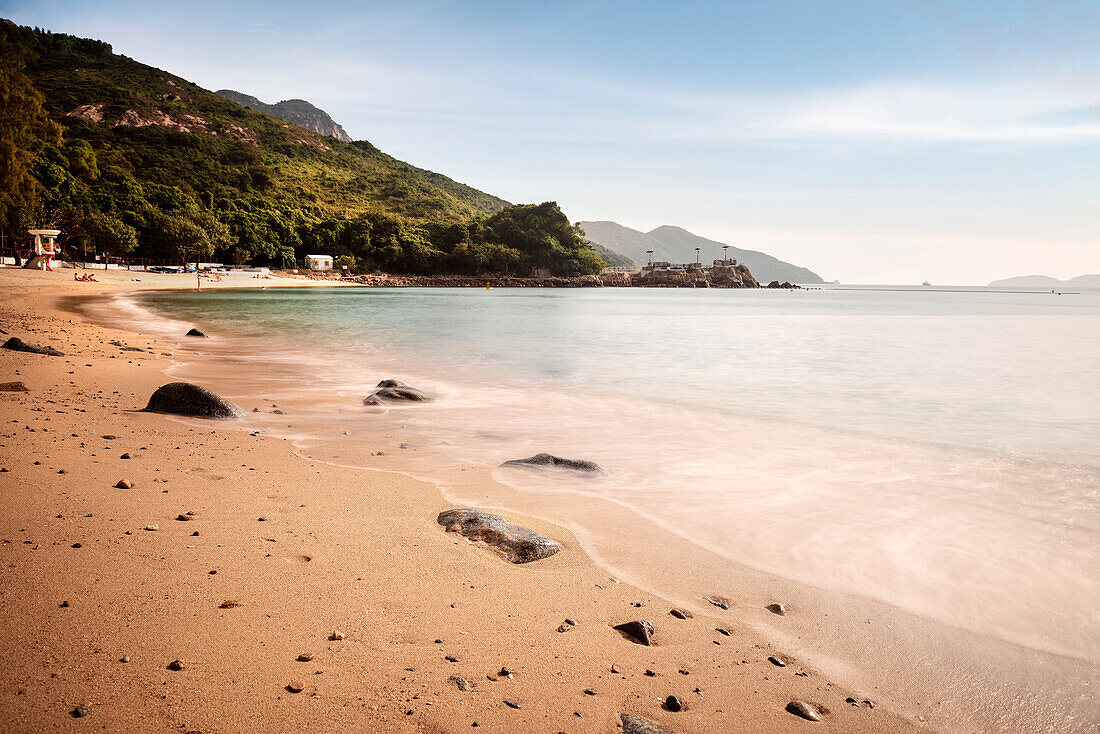 beautiful beach with clear water at Lo So Shing Beach, Lamma Island, Hongkong, China, Asia