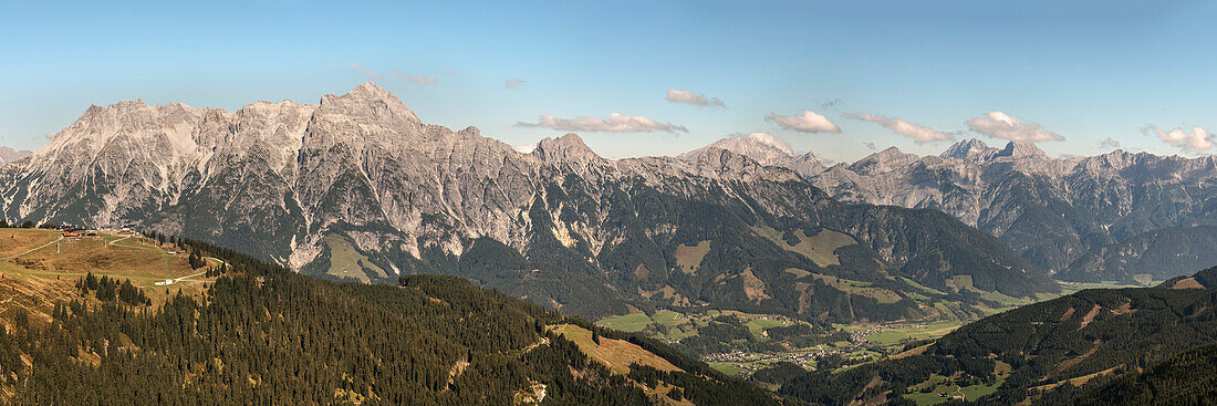 view at Leogang mountains, Austria, Europe