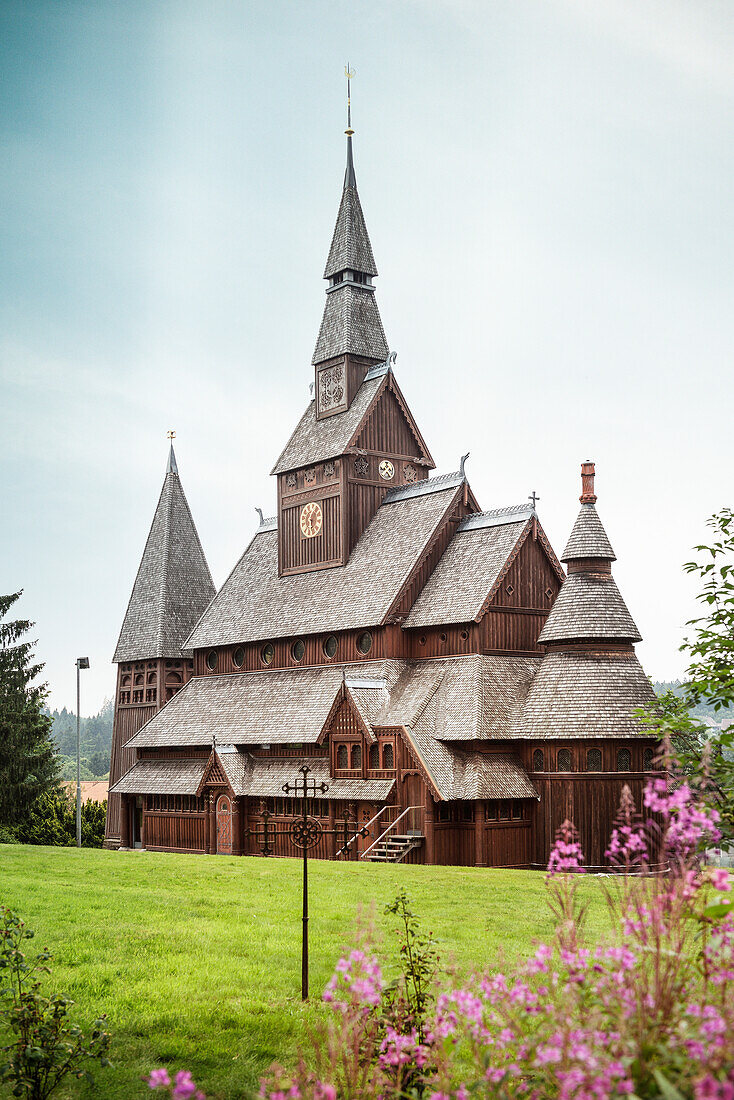 stave church, Hahnenklee-Bockswiese, Goslar, Lower Saxony, Germany