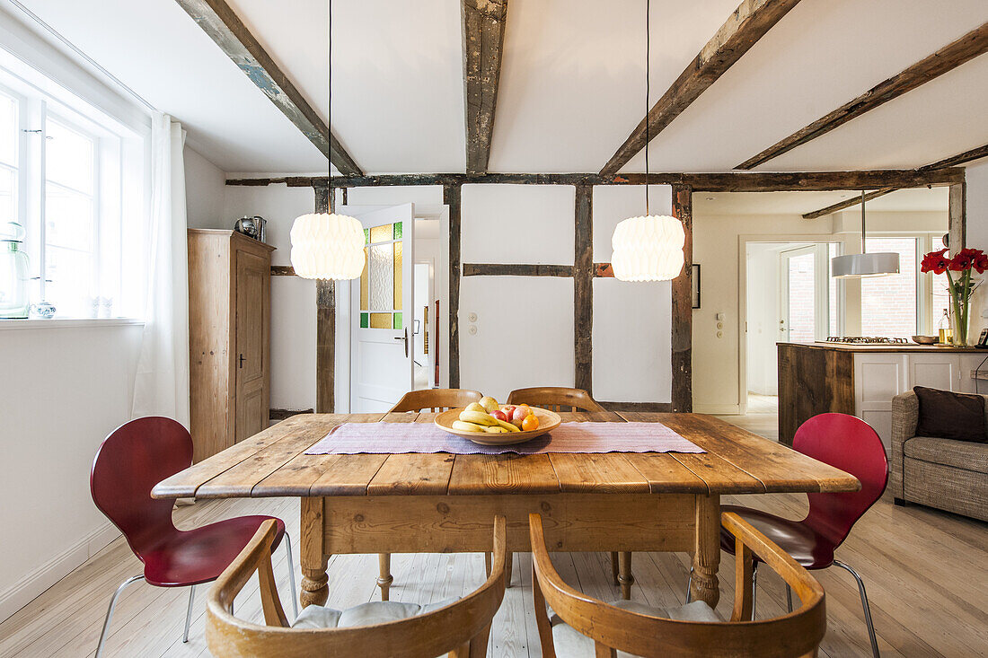 renovated half-timbered house and old fisherman's house in Finkenwerder near Hamburg, Hamburg, north Germany, Germany