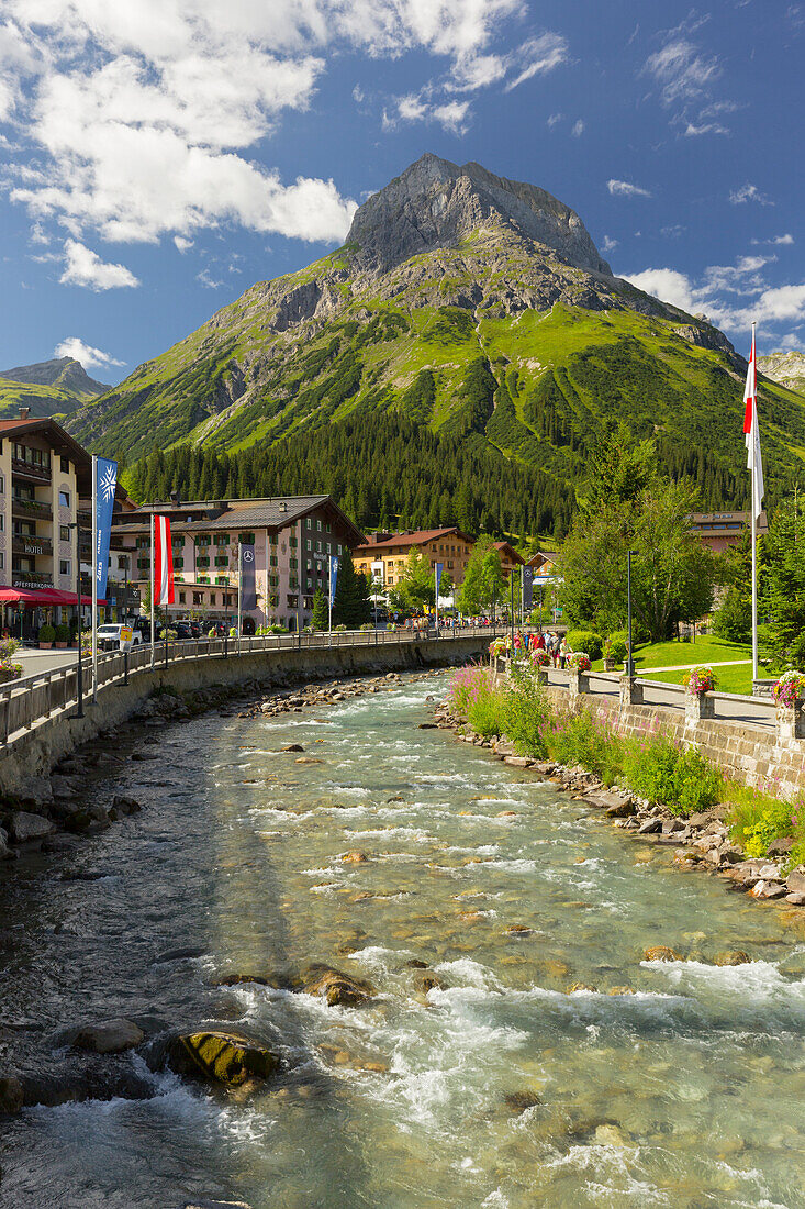 Lech am Arlberg, Fluss Lech, Vorarlberg, Österreich