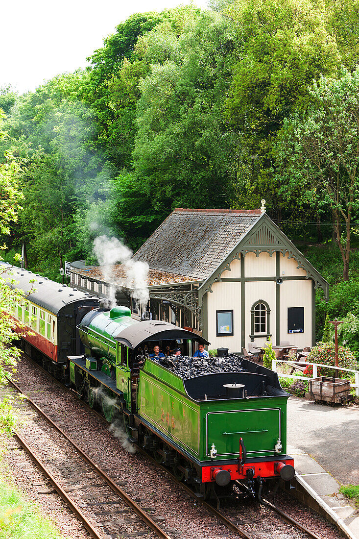 steam train, Bo´Ness Kinneil Railway, Lothians, Scotland.