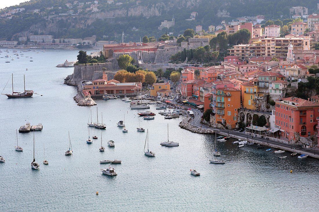 Little coastal viallage at the Côte d´Azur, Nice, South France, Europe.