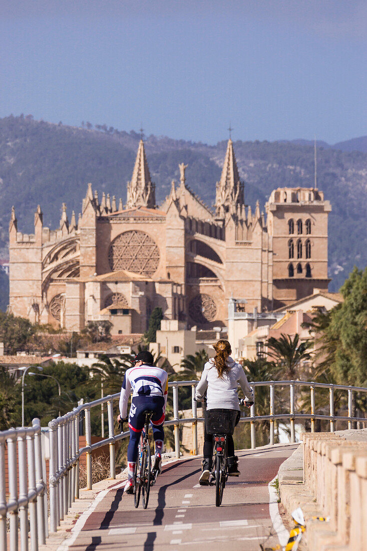 carril bici, Can Pere antoni, bahia de Palma, Mallorca, balearen, spanien, europa