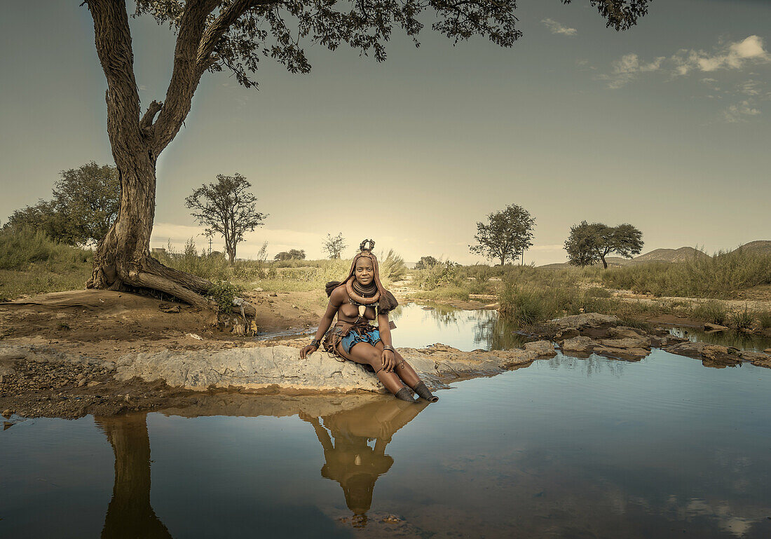 Himba woman, Opuwo, Kaokoland, Namibia