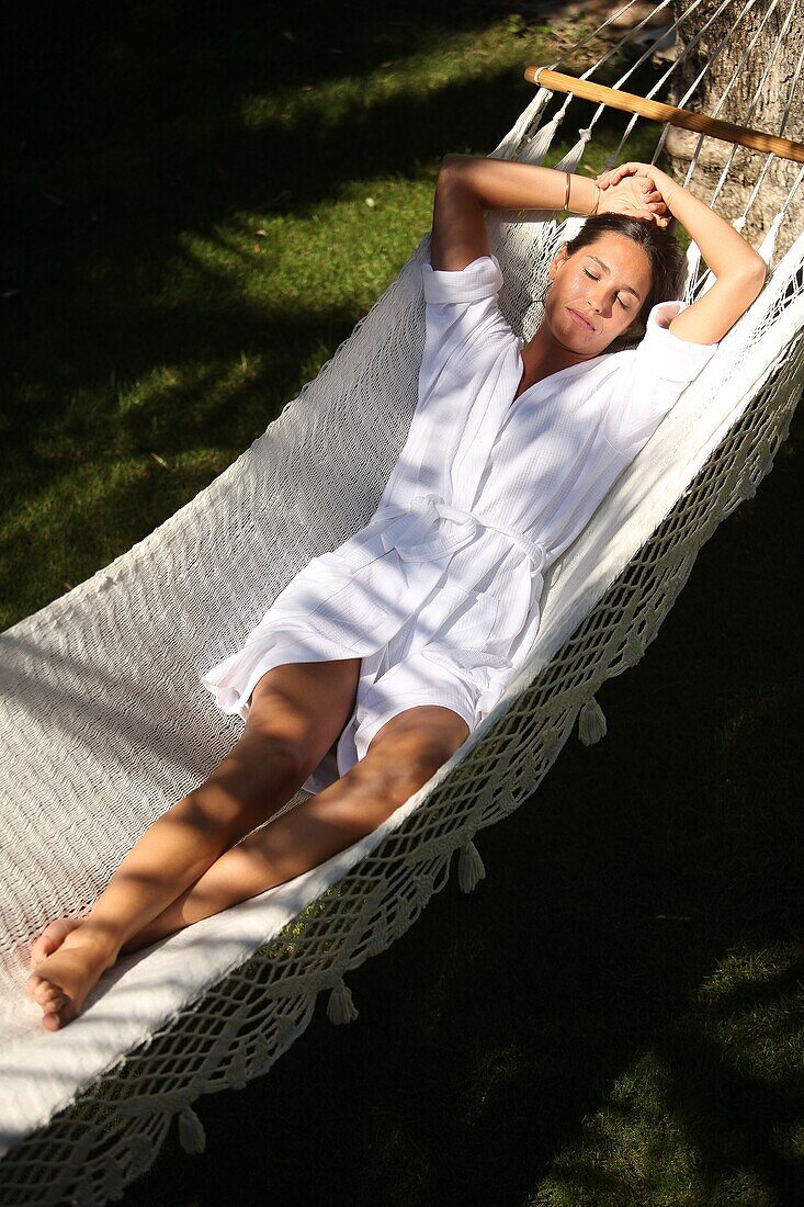 Woman in hammock