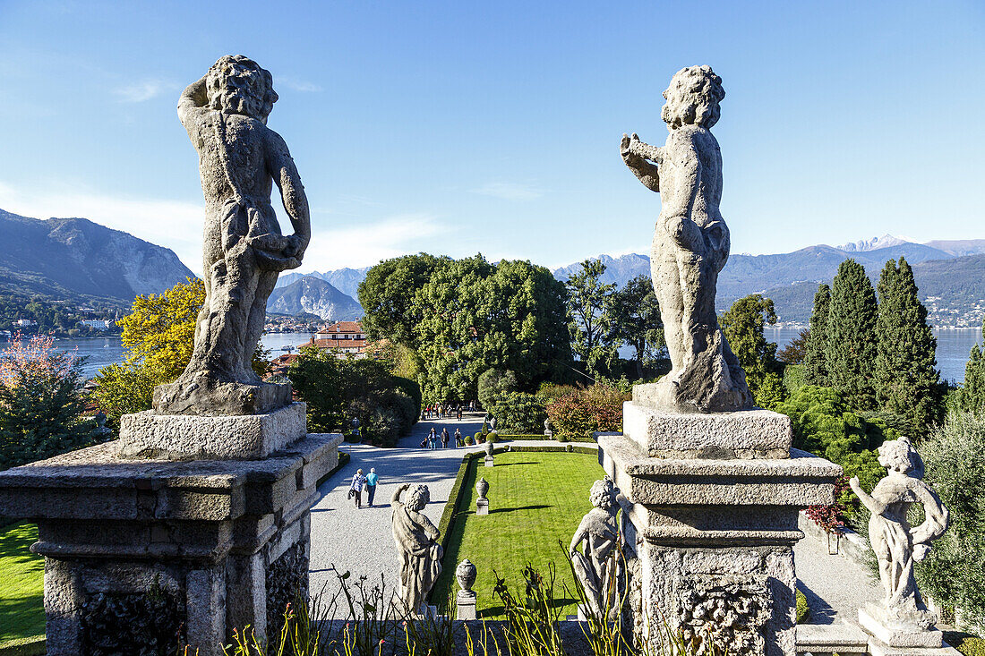 The Borromeo´s Palace and gardens on Isola Bella, Borromean Islands, Lake Maggiore, Piedmont, Italy.