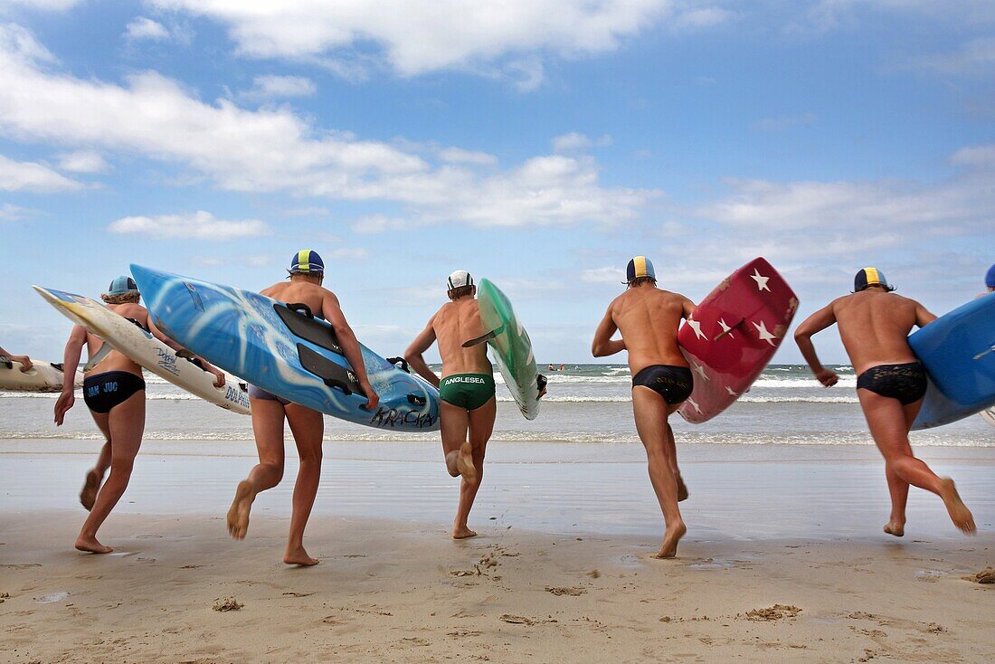 Surf lifesaver races. Surfcoast, Victoria, Australia.