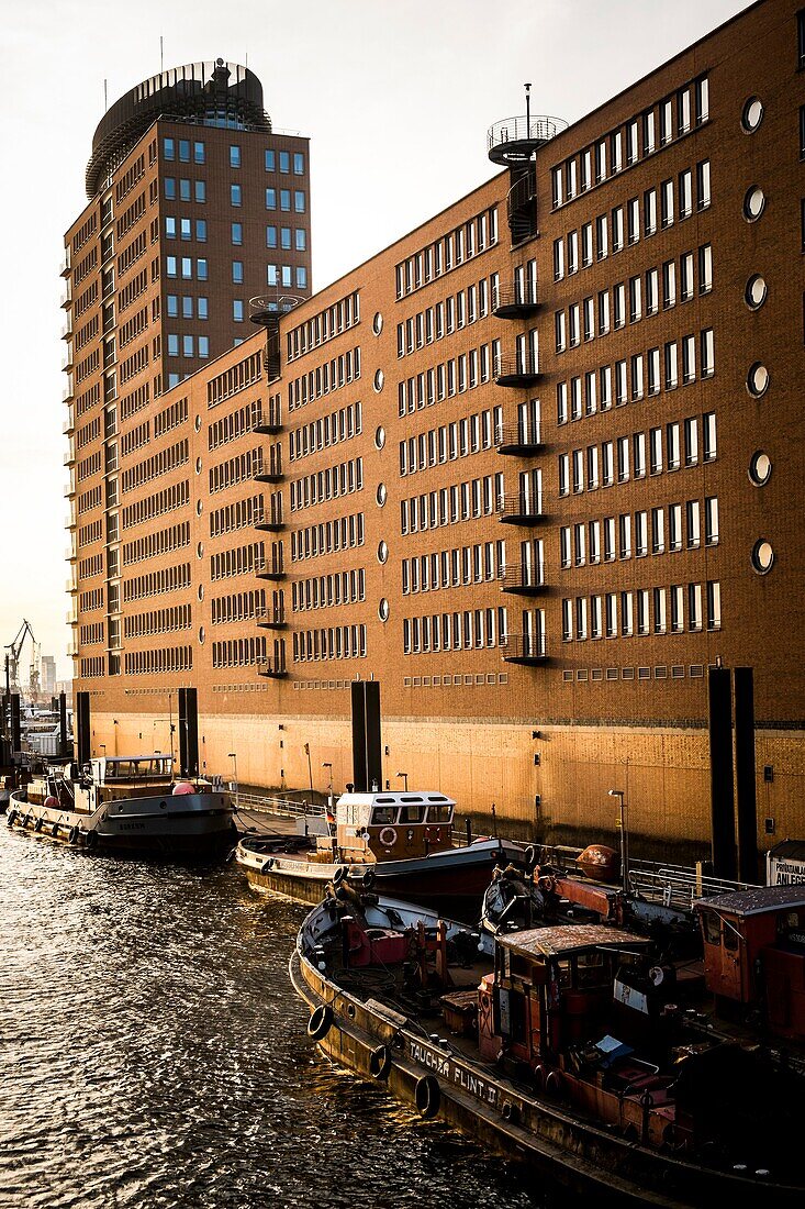 Elbe river at Hafencity in Hamburg, Germany, Europe.