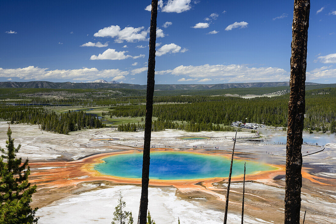Grand Prismatic Spring as seen from above. Part of the Midway Geyser Basin in Yellowstone National Park.