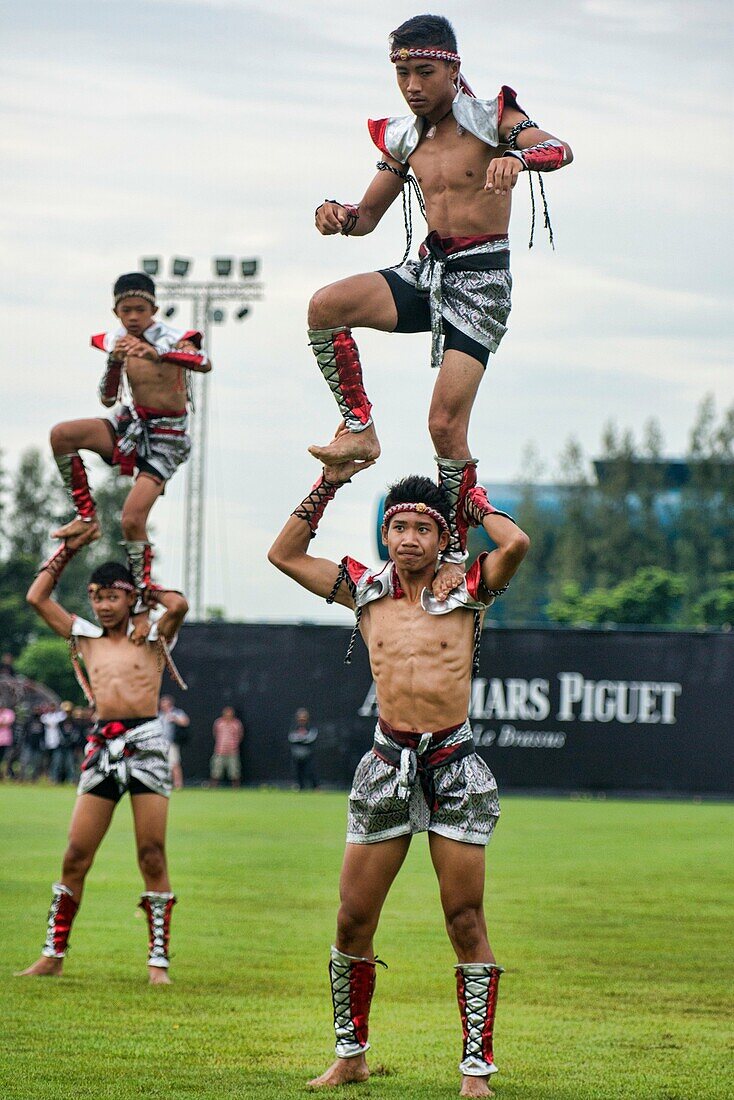 Muay Thai fighting demonstration at the King´s Cup Polo Tournament in Bangkok, Thailand.