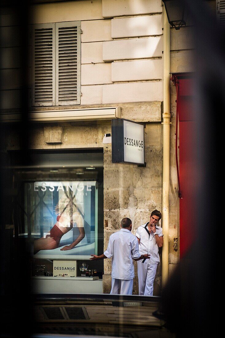 Chefs in the streets of Paris, France.