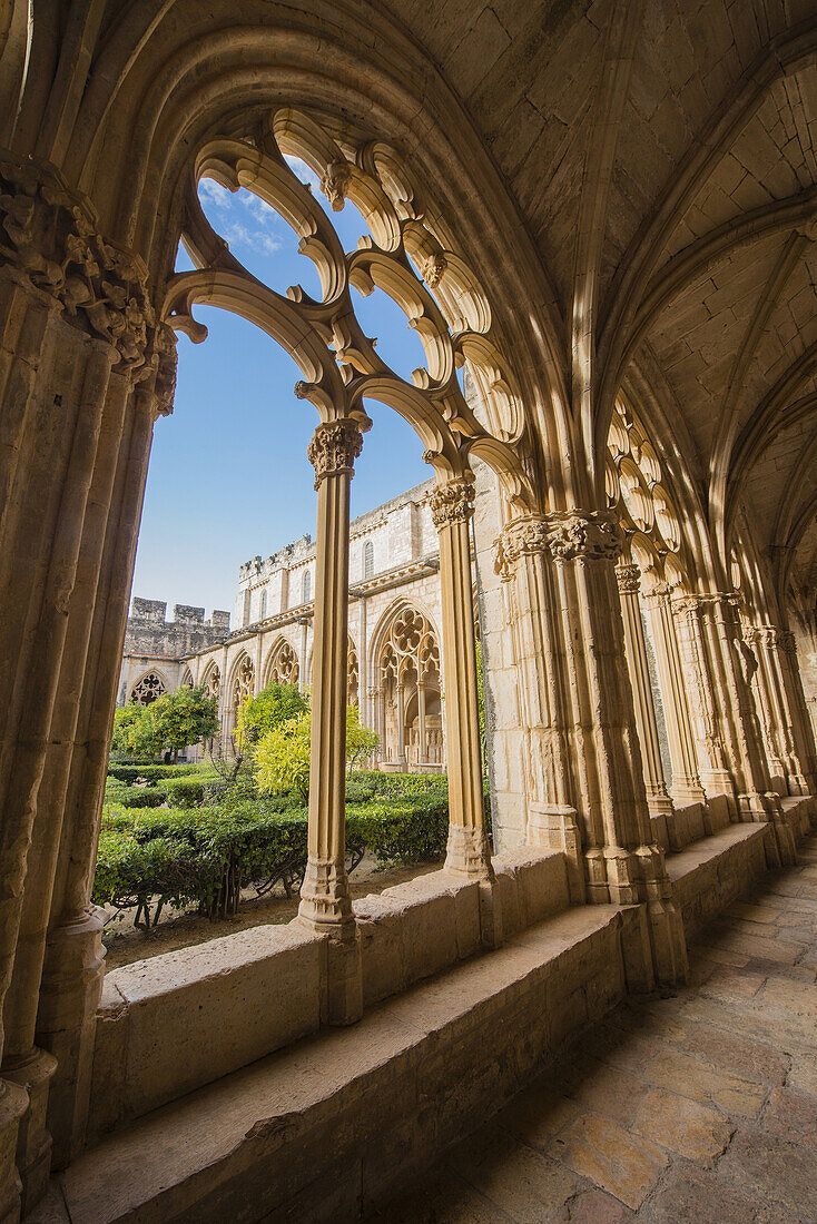 Gothic cloister of the Monastery of Santes Creus, Spain.