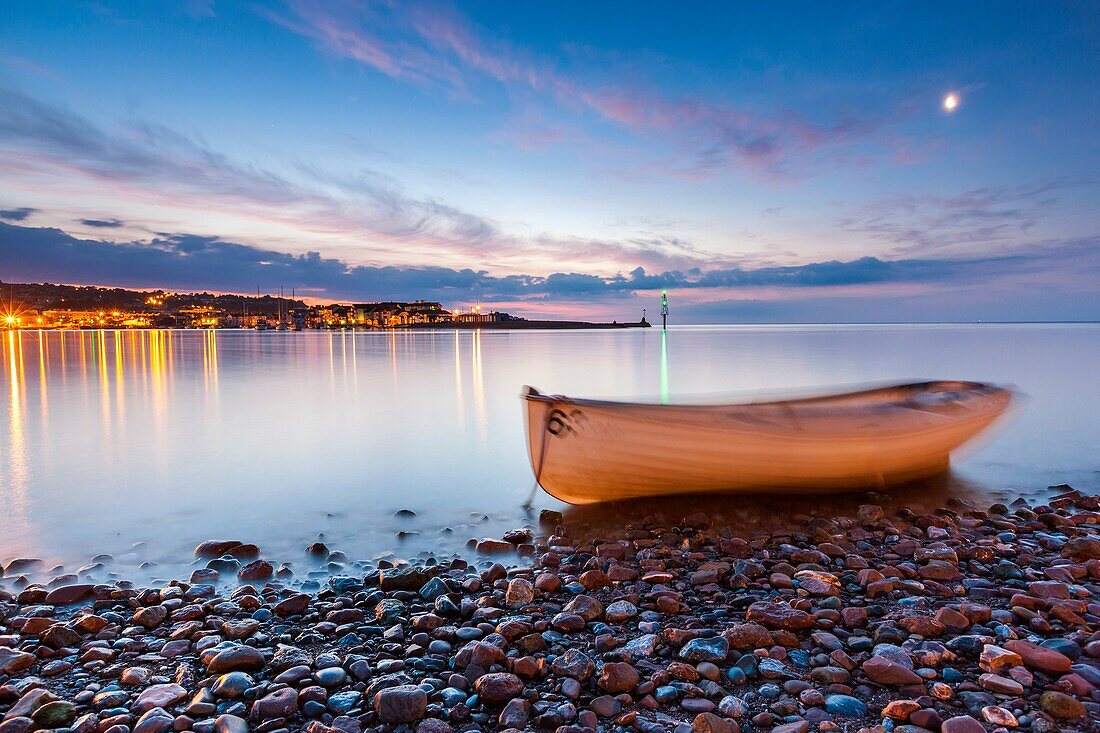 View from village of Shaldon towards Teignmouth at the mouth of the River Teign, Devon, England, United Kingdom, Europe.