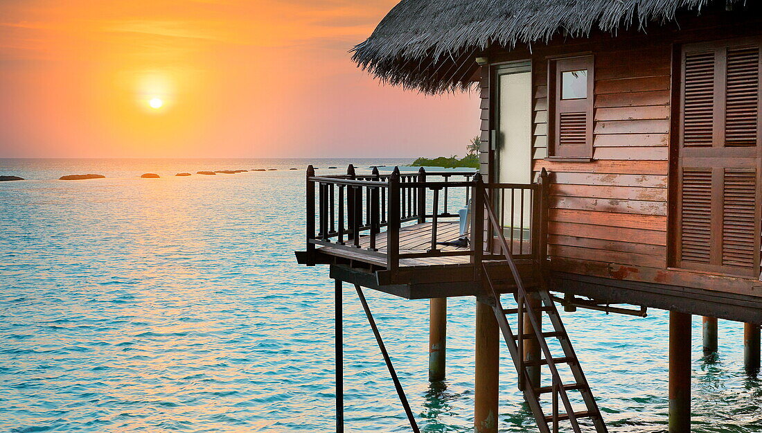 Sunset at Maldives, Ari Atol, Indian Ocean.