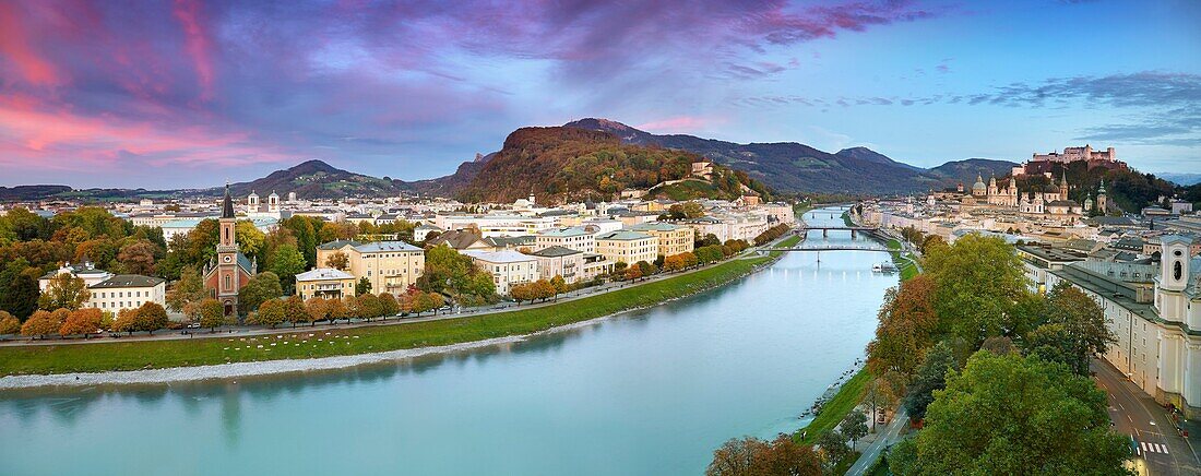 Panoramic view of Salzburg, Austria.
