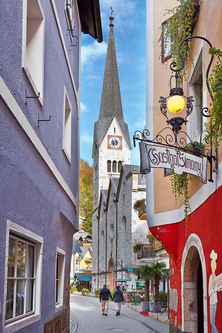 Street of Hallstatt, Austria.