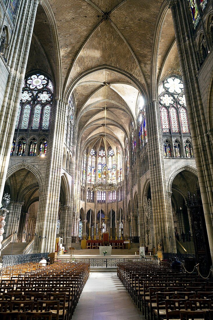 Europe. France. Ile-de-France. Seine-Saint-Denis. City of Saint-Denis. Cathedral-Basilica. The nave.