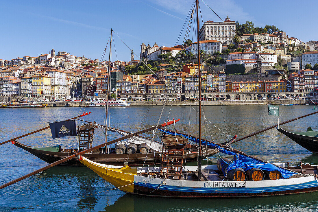 Port Wine Boats, Douro River, Porto, Portugal.