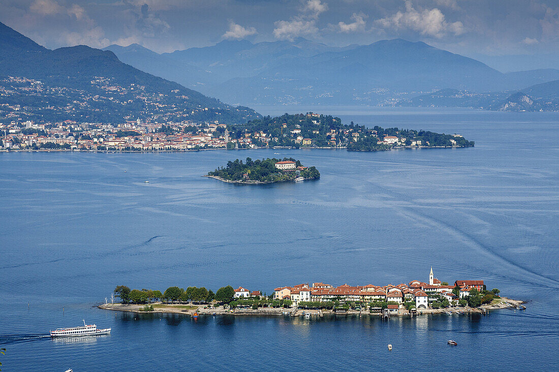 An Aerial View of The Isola Dei Pescatori, Lake Maggiore, Lombardy, Italy.