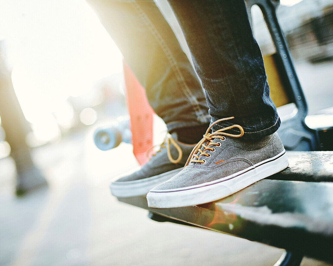 foot with a skateboard.