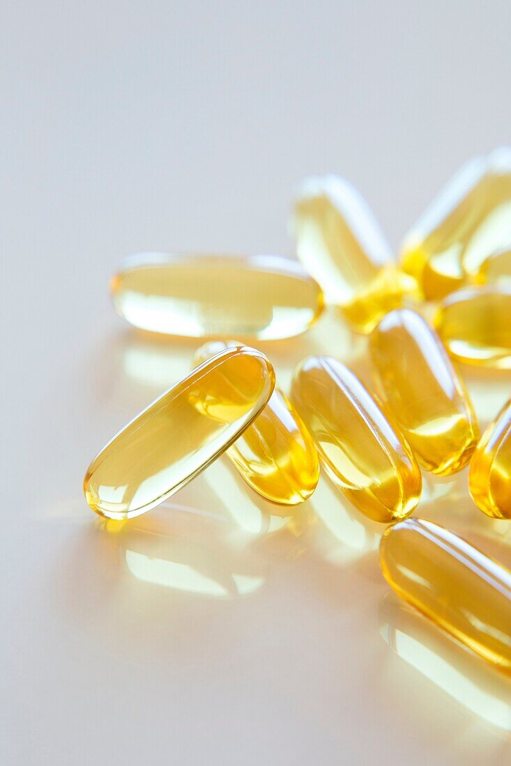 Vitamin D capsules.