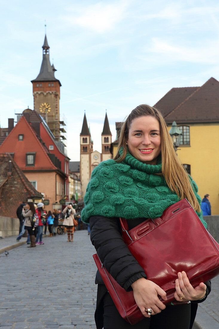 The old Main bridge and the view of the old town of Würzburg, Franconia