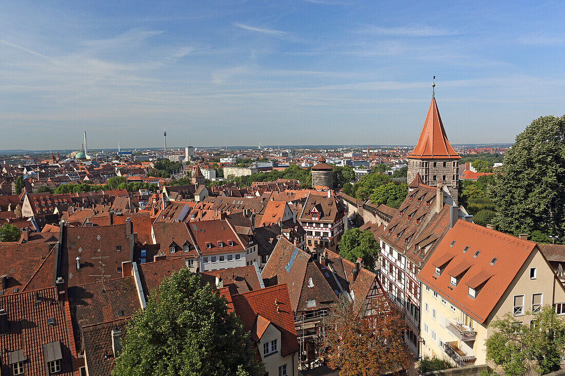 Blick über die Altstadt von Nürnberg, Mittelfranken