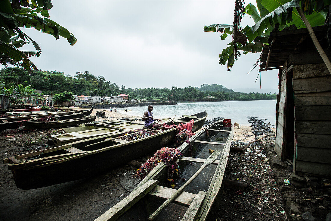 Simple fishing village, Sao Tome, Sao Tome and Principe, Africa