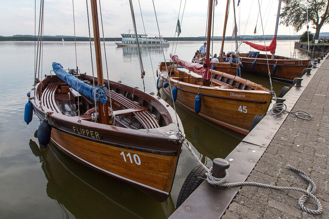 Steinhuder Meer, Lake, yawl, wooden boats, Lower Saxony, Island Wilhelmstein, Germany