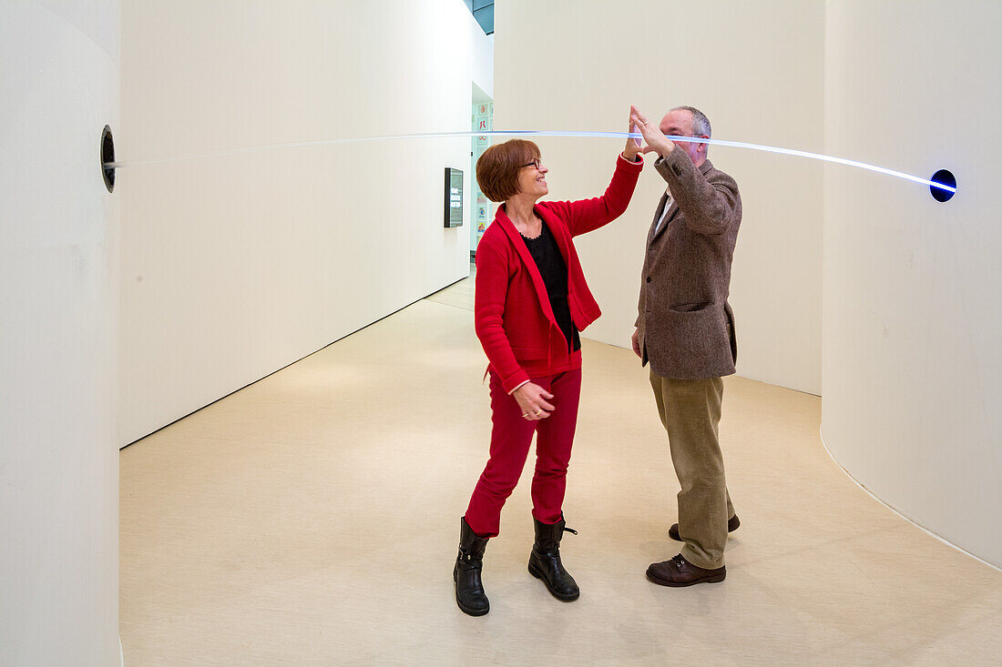 interior, visitor, museum of art, modern, contemporary, Kunstmuseum Wolfsburg, Lower Saxony, Germany