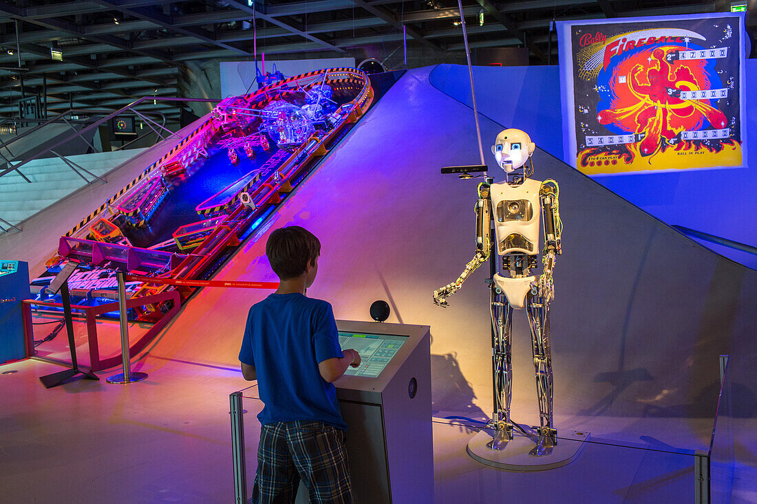 interior, young visitor, interactive, Phaeno Science Centre, Wolfsburg, Lower Saxony, Germany