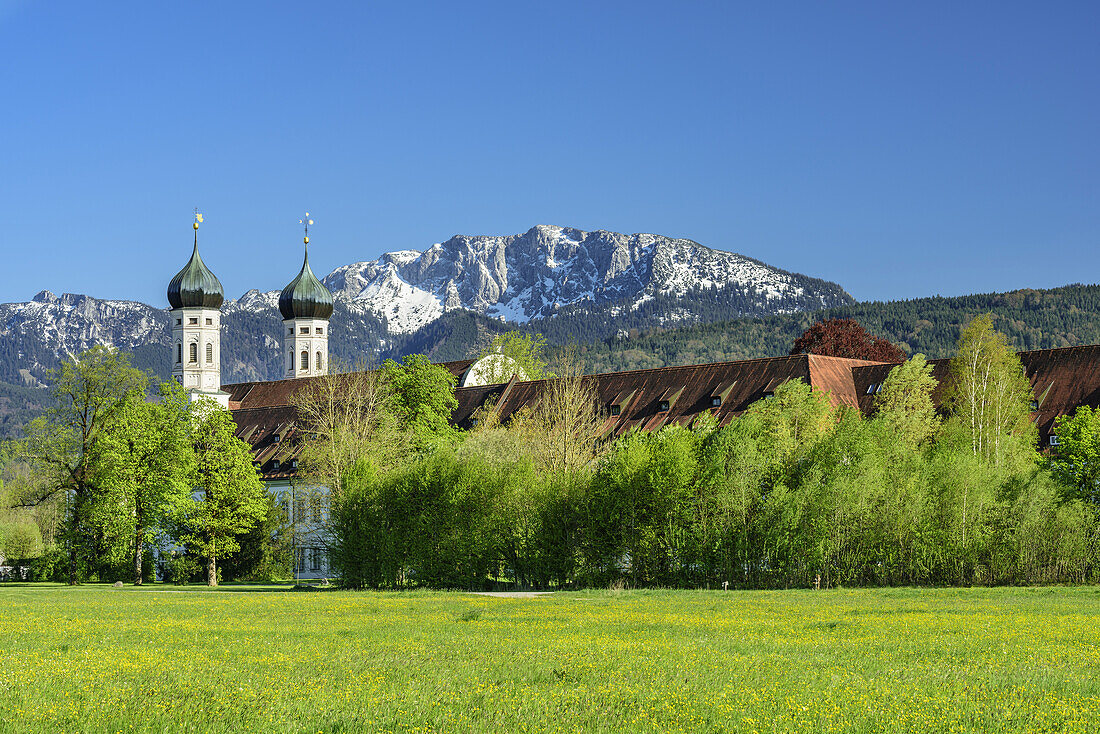 Kloster Benediktbeuern vor Benediktenwand, Benediktbeuern, Oberbayern, Bayern, Deutschland