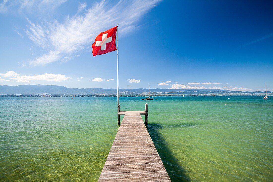 Nernier village in the shore of Leman Lake, Haute-Savoie, Rhône-Alpes, France.