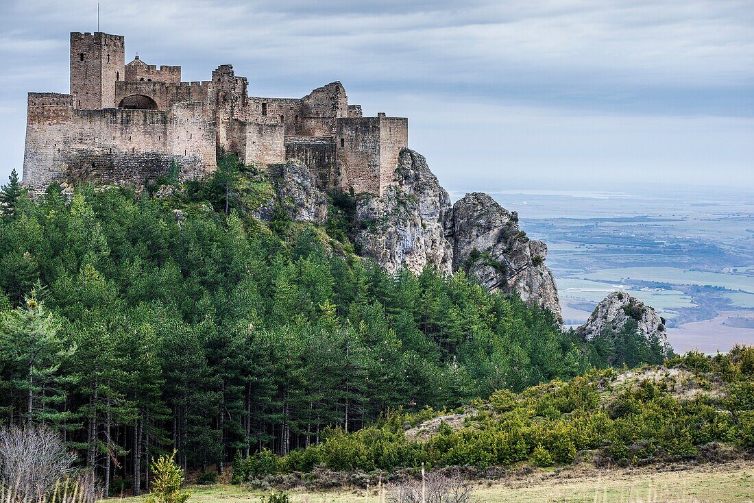 Loarre mediaeval Castle, 11th century. Huesca, Aragon, Spain.