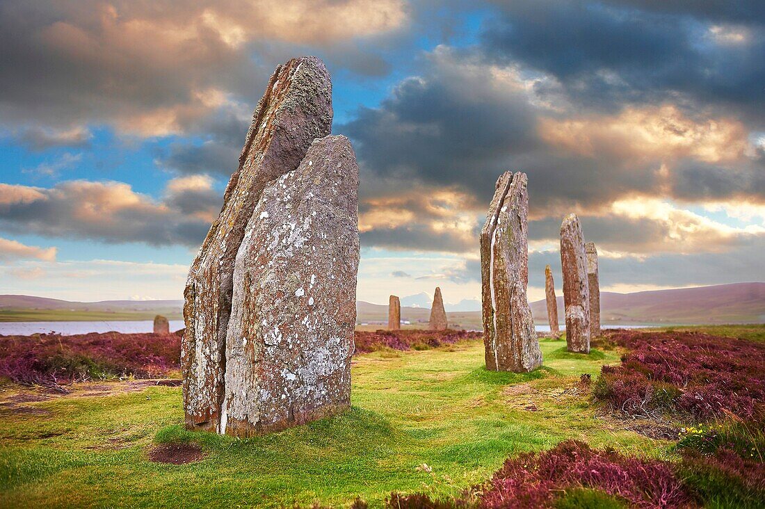 The Ring of Brodgar ( circa 2,500 to circa 2,000 BC) is a Neolithic henge and stone circle or henge, the largest and finest stone circles in the British Isles, Mainland Orkney, Scotland.