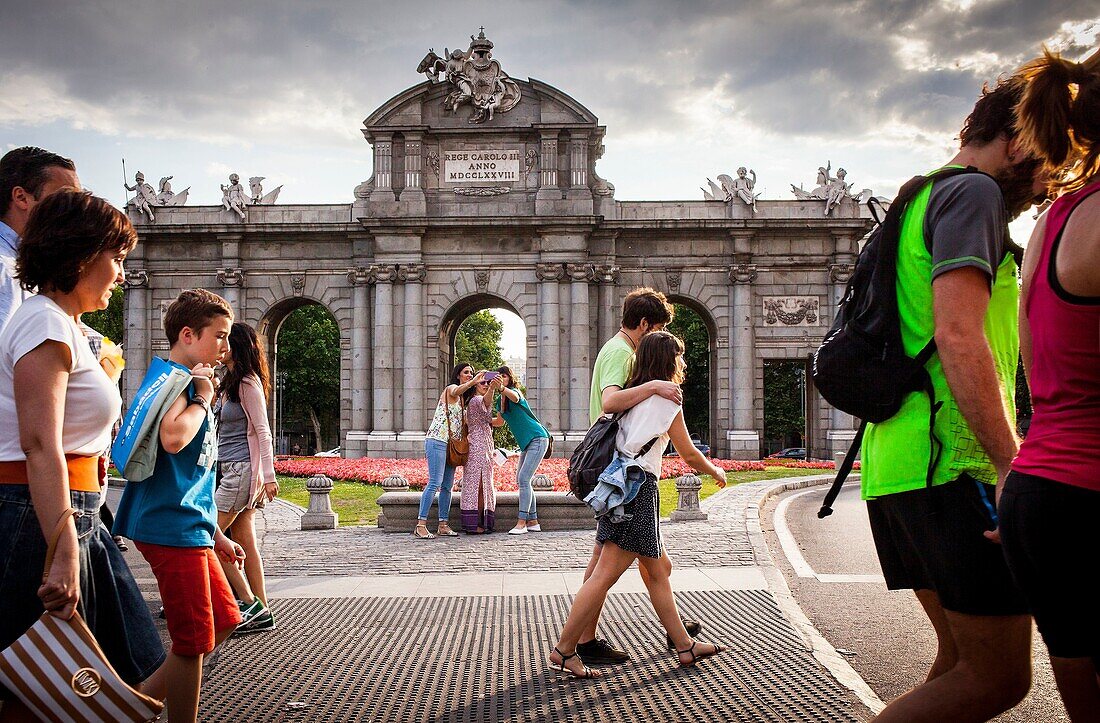 Puerta de Alcala, in Plaza de la Independencia. Madrid, Spain.