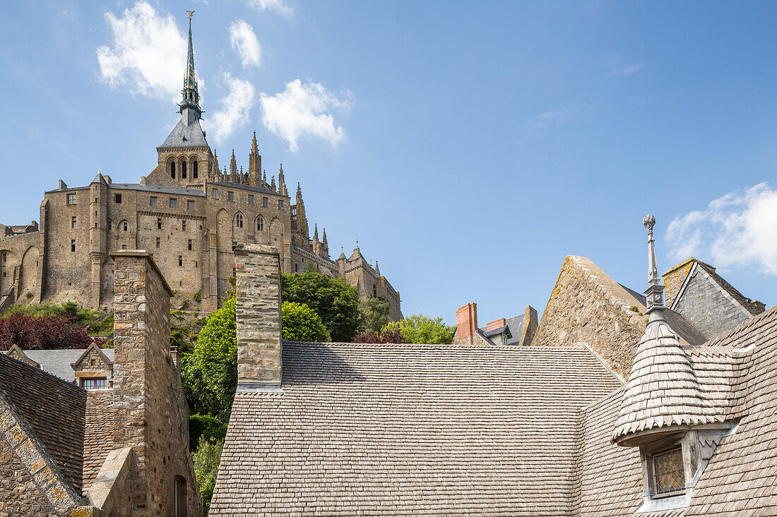 shingle roofs, Abbey Mont-Saint-Michel, Unesco World Heritage, Normandy, France