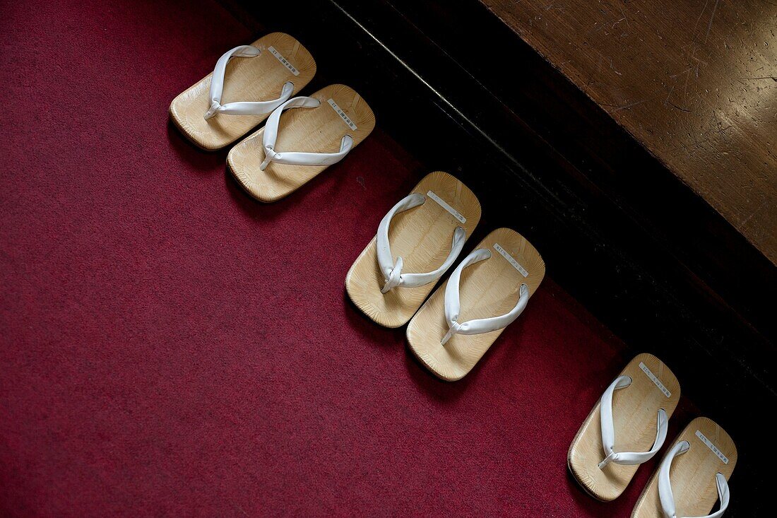 Tsukiji Hongan-ji, buddist temple at Tokyo, monk´s shoes, Japan