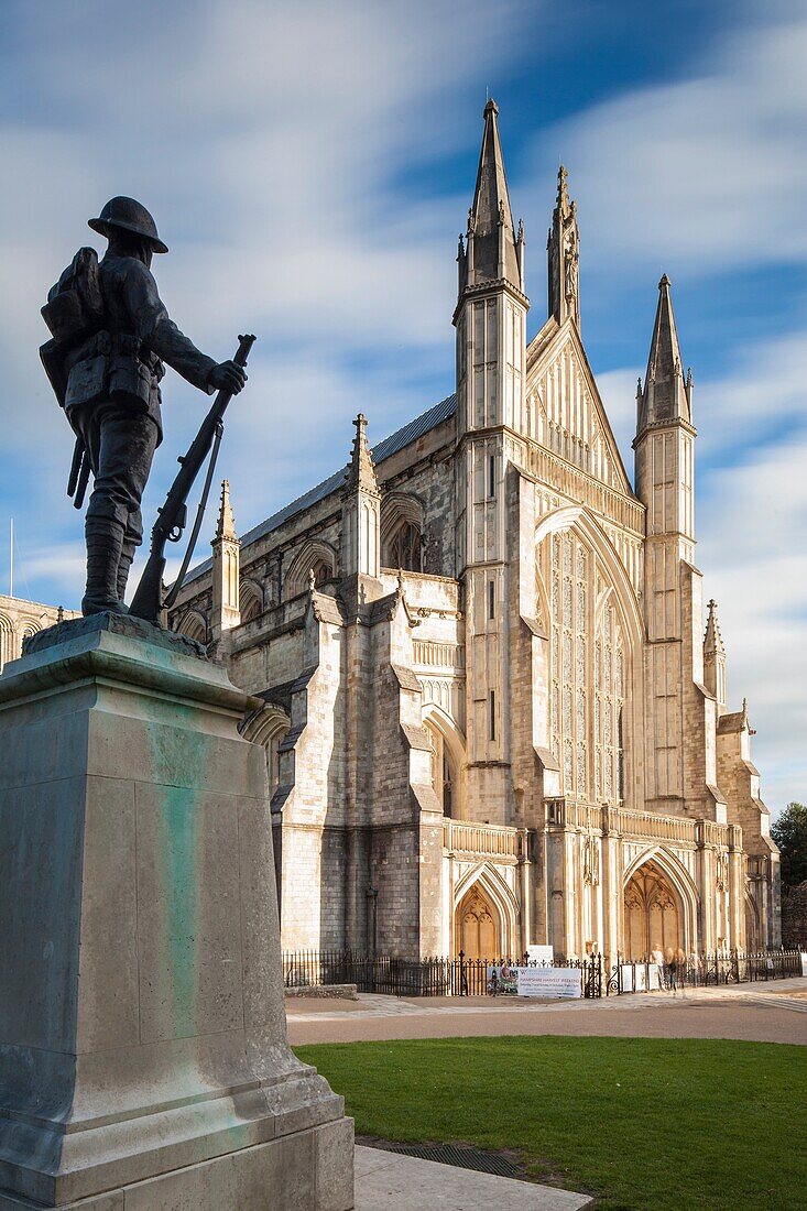 Summer afternoon at Winchester Cathedral, Hampshire, England.