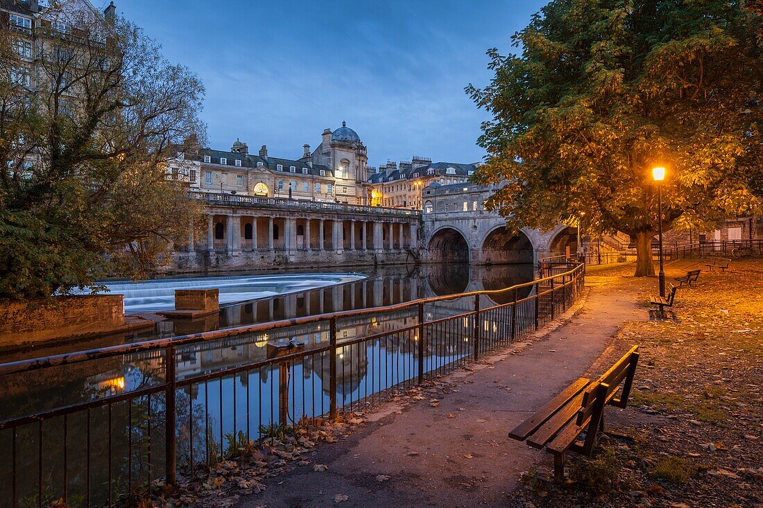 Early autumn morning in Bath, Somerset, England.