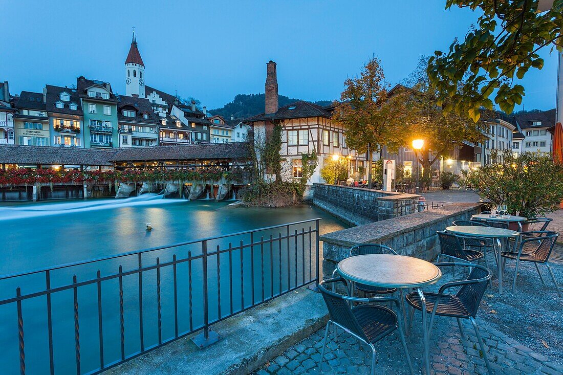 Evening in Thun, canton Bern, Switzerland.
