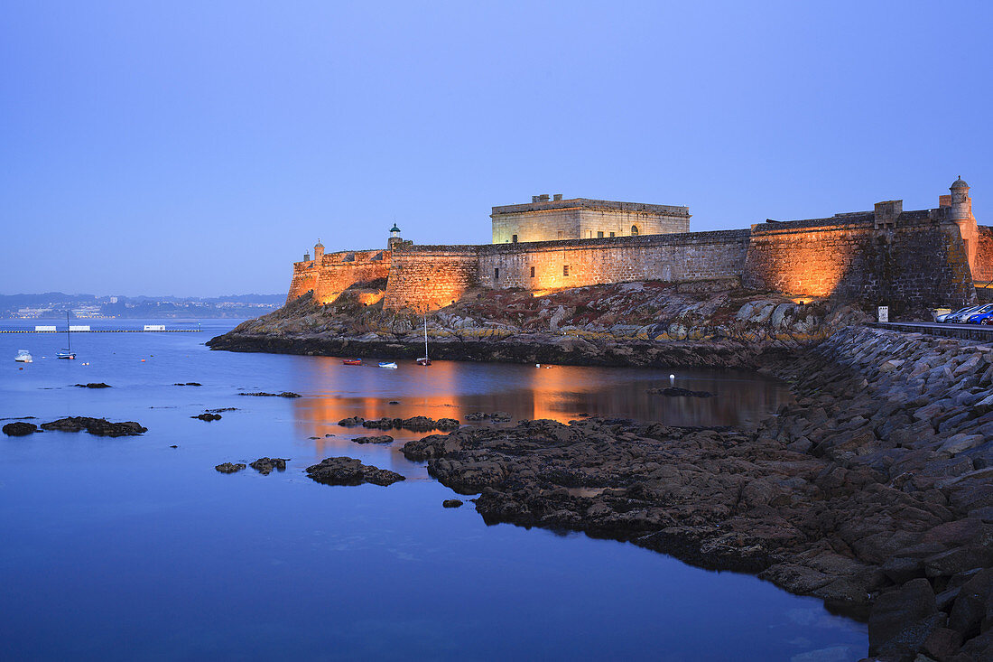 San Anton Castle at dusk. A Coruña. Galicia. Spain.