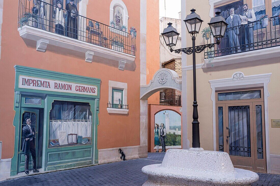 Painted walls in El Vendrell,Catalonia,Spain.