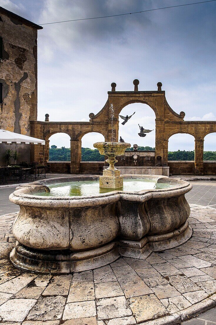 Fountain in the main square of Pitigliano - Grosseto, Italy.