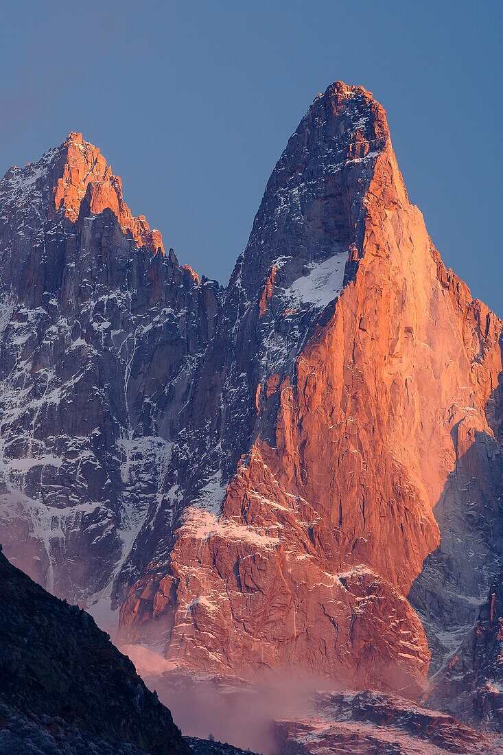 Sunset in montain, French Alps, Savoie, France, Europe.