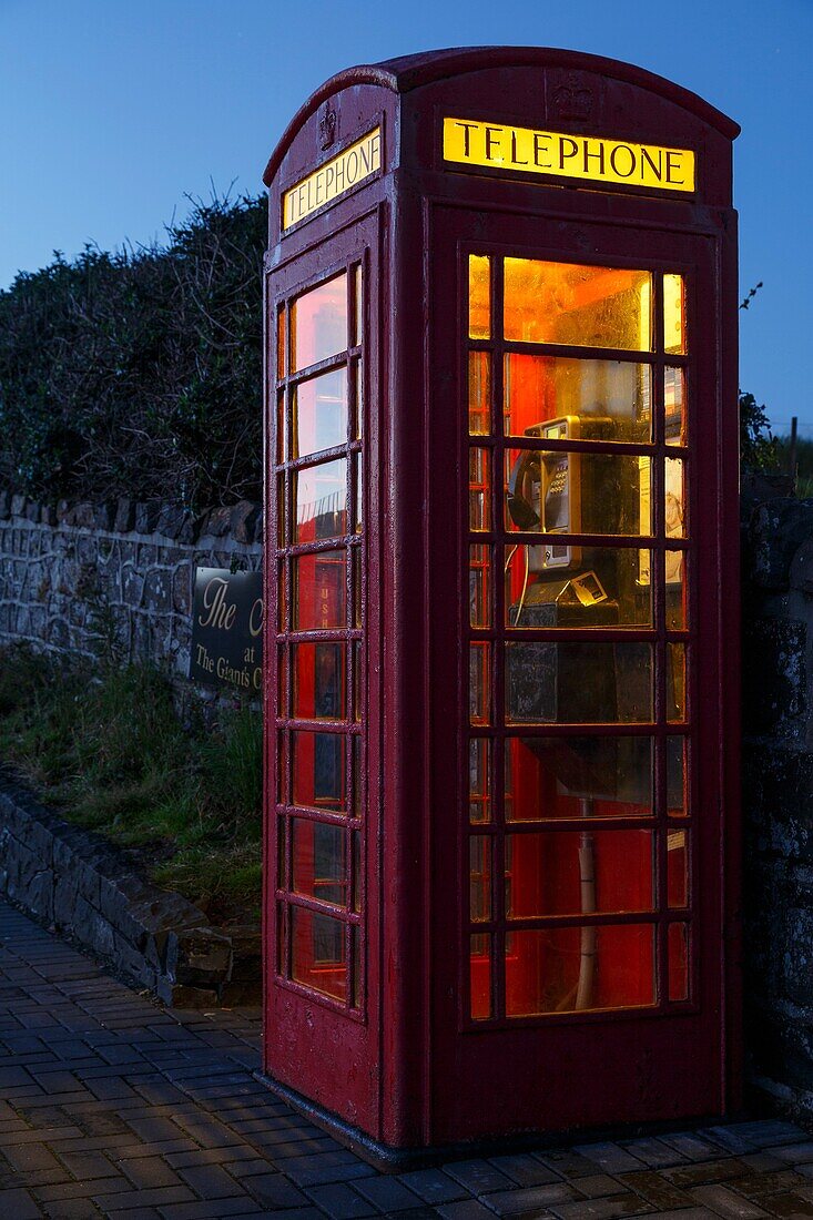 Telephone. Giant´s Causeway, County Antrim, North Ireland, United Kingdom, Europe Ireland, United Kingdom, Europe.