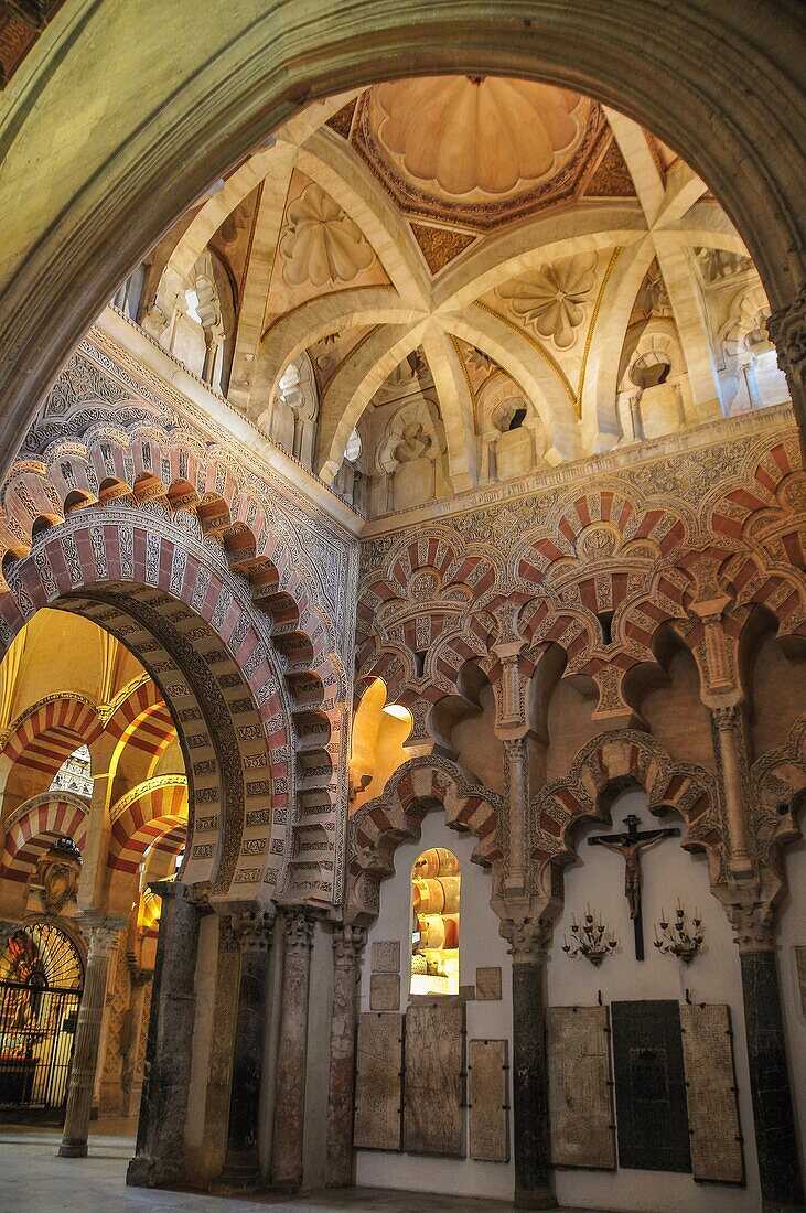 The inside of the Mosque-Cathedral of Cordoba (in Spanish: Mezquita-Catedral de Córdoba).
